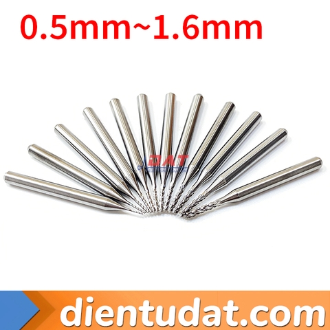 Mũi Phay PCB Thép Vonfram 3.175mm - 0.5mm 0.6mm 0.7mm 0.8mm 0.9mm 1.0mm 1.1mm 1.2mm 1.3mm 1.4mm 1.5mm 1.6mm