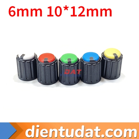 Núm Volume 6mm 10*12mm Thân Đen - Trắng Đỏ Đen Xanh Lá Xanh Dương Vàng