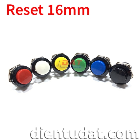 Nút Nhấn Reset 16mm R13-507 - Đỏ Trắng Vàng Xanh Lá Xanh Dương Đen