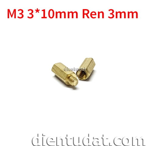 Ốc Đồng M3 3*10mm Ren Ngoài 3mm