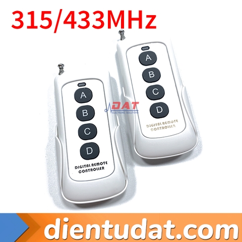 Remote RF 4 Nút ABCD 300 Mét Kèm Đế - 315MHz 433MHz