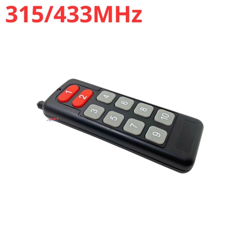 Remote RF Điều Khiển Từ Xa 10 Nút 315MHz 433MHz