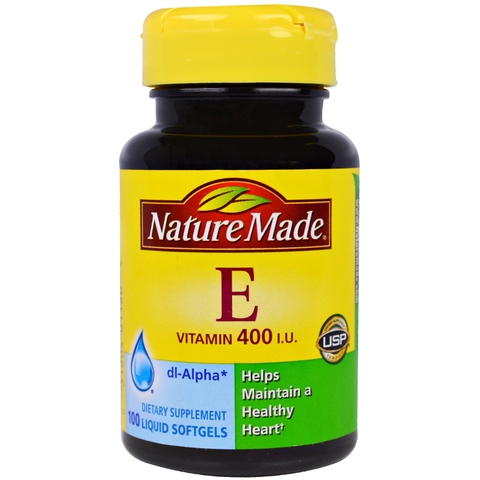 Vitamin E, 400 IU, 100 viên nang mềm, hiệu Nature Made