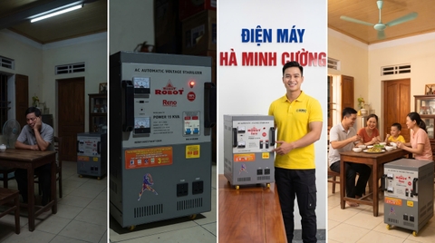 Ổn Áp Robot 1 Pha Reno 15kVA (90V-250V) - Reno 818