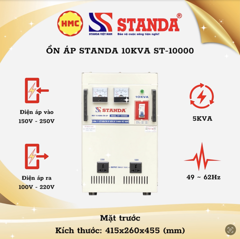 🌟 Seri Ổn Áp Standa 10KVA tại Điện máy Hà Minh Cường NPP Standa độc quyền miền Nam