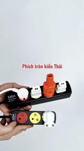 🔌 Ổ cắm có nắp che an toàn chủ động kiểu General Electric, lỗ cắm 3 chân tương thích nhiều loại phích (Châu Âu Ø4, Ø5, Nhật, Mỹ 3 chân, Thái).