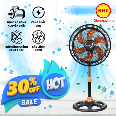 🌬 QUẠT LỬNG ASIAVINA TURBO PLUS  ĐEN VY638892 MOTOR ĐỒNG