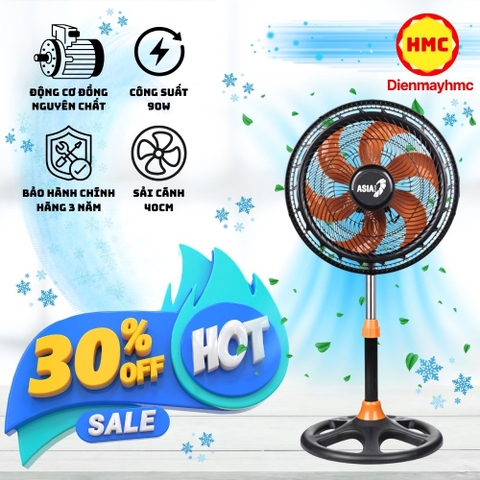 🌬 QUẠT LỬNG ASIAVINA TURBO PLUS  ĐEN VY638892 MOTOR ĐỒNG