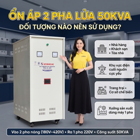 🏢 ỔN ÁP 2 PHA LỬA 50KVA STANDA RS-50K2: AI NÊN DÙNG ĐỂ KHÔNG LÃNG PHÍ?