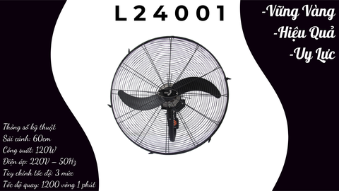 Quạt Treo Tường Công Nghiệp Asia L24001 – Sức Mạnh Cho Không Gian Rộng