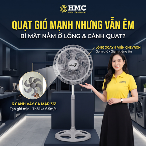 🌪️ QUẠT CÔNG SUẤT LỚN NHƯNG VẪN ÊM: BÍ MẬT NẰM Ở CÁNH QUẠT HAY LỒNG QUẠT?