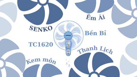 Quạt Treo Senko TC1620 – Gió Mạnh, Êm Ái, Bền Bỉ Cho Mọi Không Gian