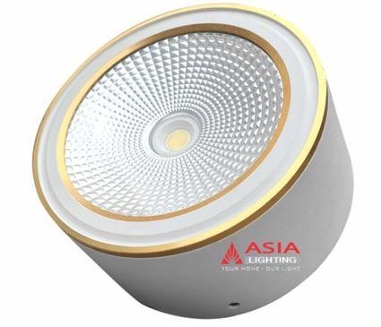 Đèn Trần Nổi Tròn Vỏ Đen Viền Vàng Thân Ngắn Asia Lighting OBLT10V