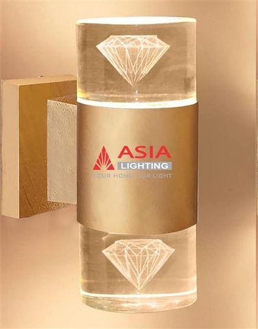 Đèn Tường 2 Đầu Hình Kim Cương - Thân Màu Đồng Asia Lighting DTU-KC-03