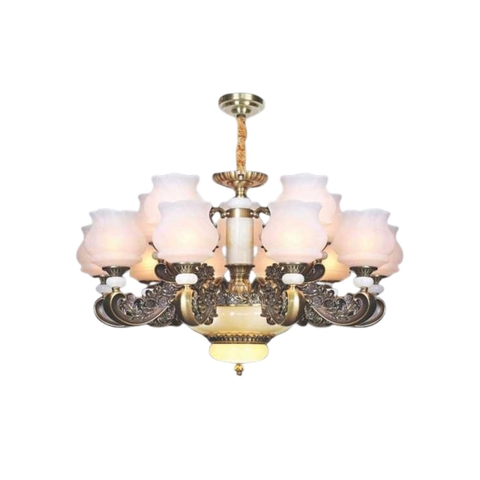 Đèn Chùm Chao Đá Cổ Điển Nam Long Netviet NC 1122/10+5