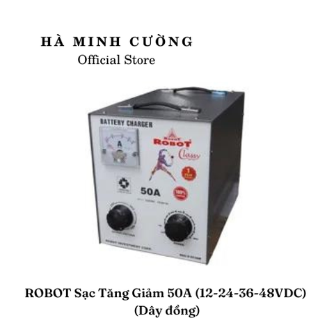 Sạc Tăng Giảm Robot 50A (12v-24v-36v-48v)-(Dây đồng)