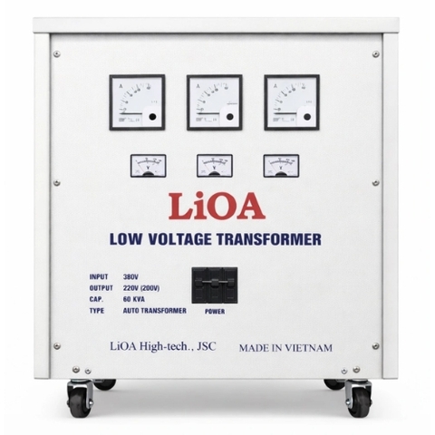 Biến Áp Tự Ngẫu Đổi Nguồn Hạ Áp 3 Pha 60kVA LiOA 3K601M2YH5YT/D (Dây Đồng)