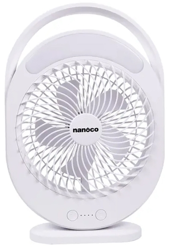 Quạt sạc điện đèn LED Nanoco NRF6310 (Trắng - Hồng - Xanh)