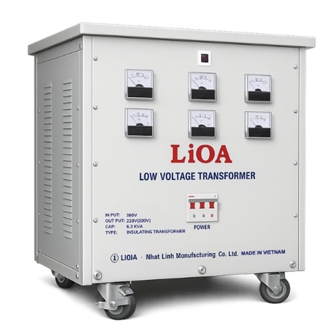 Biến Áp Cách Ly Đổi Nguồn Hạ Áp 3 Pha 6.3kVA LiOA 3K630M2DH5YC/D (Dây Đồng)
