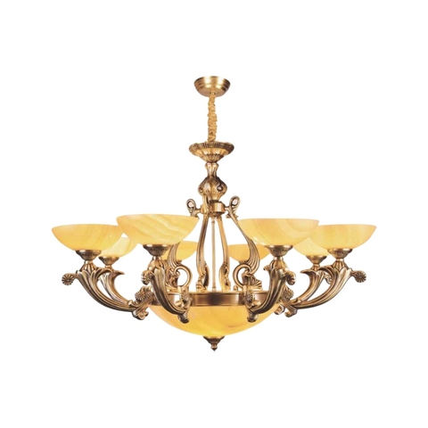 Đèn Chùm Đồng Chao Đá Cao Cấp Nam Long Netviet NC 745/8