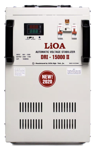 Ổn Áp LiOA 1 Pha 15KVA DRI-15,000II NEW 2020 (90-250v) - Đồng hồ điện tử