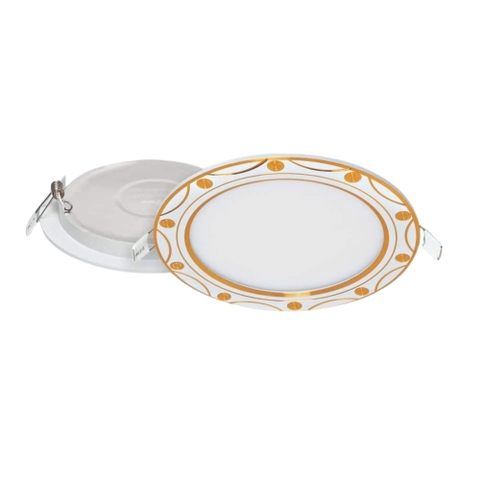 Đèn Panel LED Âm Trần Hoa Văn Viền Vàng Anfaco AFC 407V LED 9W