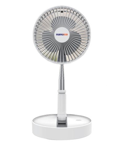 Quạt sạc điện gấp gọn Nanoco NFF1617 (màu trắng, màu hồng)