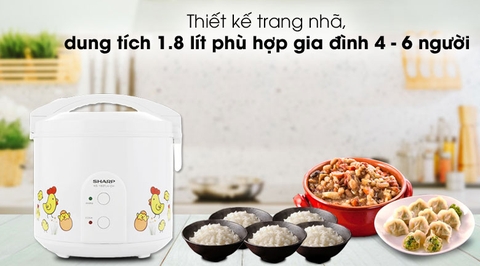 Nồi Cơm Điện Nắp Gài Sharp 1.8 Lít KS-183TJV-CH