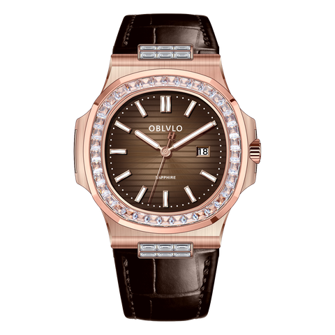 ĐỒNG HỒ NAM OBLVLO FM-YWL-D-POWL CHÍNH HÃNG SWISS QUARTZ ĐÍNH ĐÁ CAO CẤP