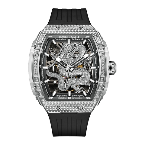 ĐỒNG HỒ NAM BONEST GATTI RỒNG BG5605-A1 GHOST DRAGON STAR SILVER