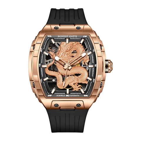 ĐỒNG HỒ NAM BONEST GATTI BG5606-A2 CHÍNH HÃNG RỒNG VÀNG GHOST DRAGON STAR GOLD