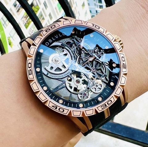 ĐỒNG HỒ NAM OBLVLO SKELETON STRAP WATCH LM