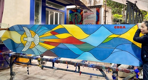 Tranh kính nhà thờ điêu khắc Coba Artglass
