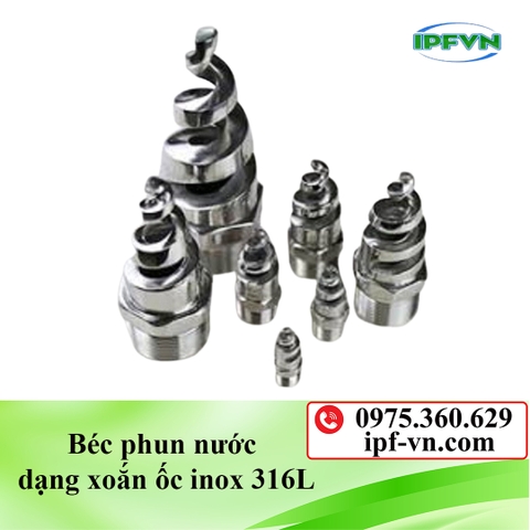 Béc phun nước dạng xoắn ốc inox 316L