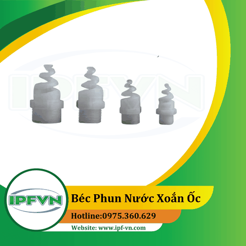 Béc phun nước dạng xoắn ốc nhựa PP dùng cho tháp xử lý khí thải 
