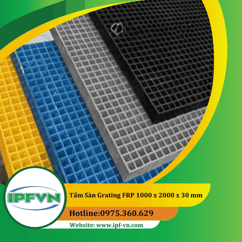 Tấm sàn grating FRP 1000 x 2000 x 30 mm