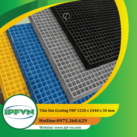 Tấm sàn grating FRP 1220 x 2440 x 30 mm