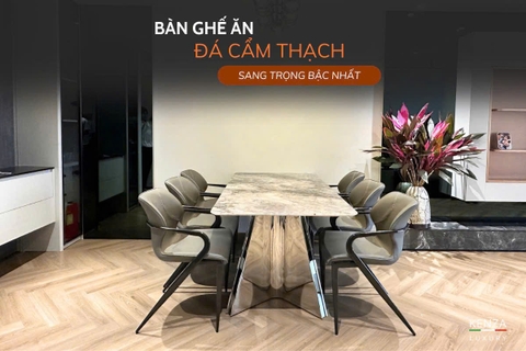 Bàn ăn cẩm thạch – Nâng tầm không gian bếp với vẻ đẹp hiện đại và đẳng cấp