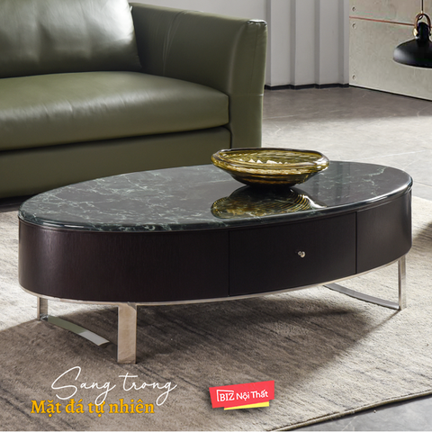 Bàn Trà Mặt Đá tự nhiên Mable C25021A màu xanh ngọc cao cấp nhập khẩu