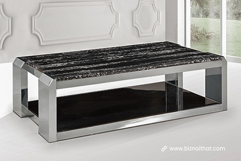 Bàn Trà Mặt Đá BizNoiThat chân inox CT-1724