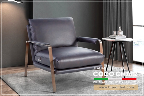 Ghế thư giãn da bò Ý Coco nhập khẩu màu Nâu Dark Brown