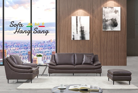 Bộ Sofa Văng chất liệu da bò Ý nhập khẩu Divano S-899 màu nâu Dark Brown