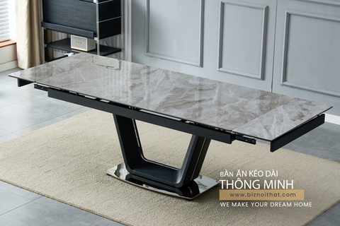Bàn ăn thông minh mặt đá Ceramic-2362 (kéo dài 1,8 đến 2,4m)