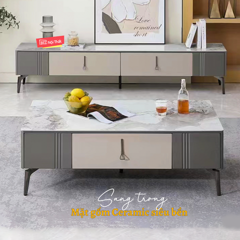 Bàn Trà Mặt Đá Ceramic C8525 màu Pandora nhập khẩu