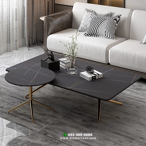 Combo Bàn Trà Phòng Khách Mặt Đá Ceramic C8132