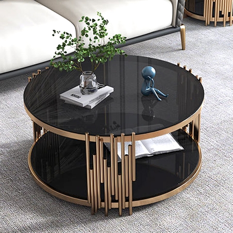 Bàn Trà Phòng Khách Tròn Mặt Kính Cường Lực C8052