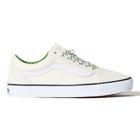Giày VANS OLD SKOOL CHECKERBOARD STAR CHARM MARSHMALLOW/GREEN