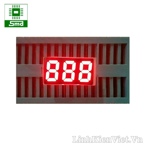 Led 7 thanh 0.25x3 âm chung màu đỏ