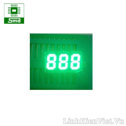 Led 7 thanh 0.25x3 dương chung xanh lá 2351BGG