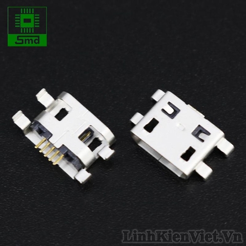 Chân micro USB cái SMD 0.8 5P (chân định vị cắm) Mẫu 7